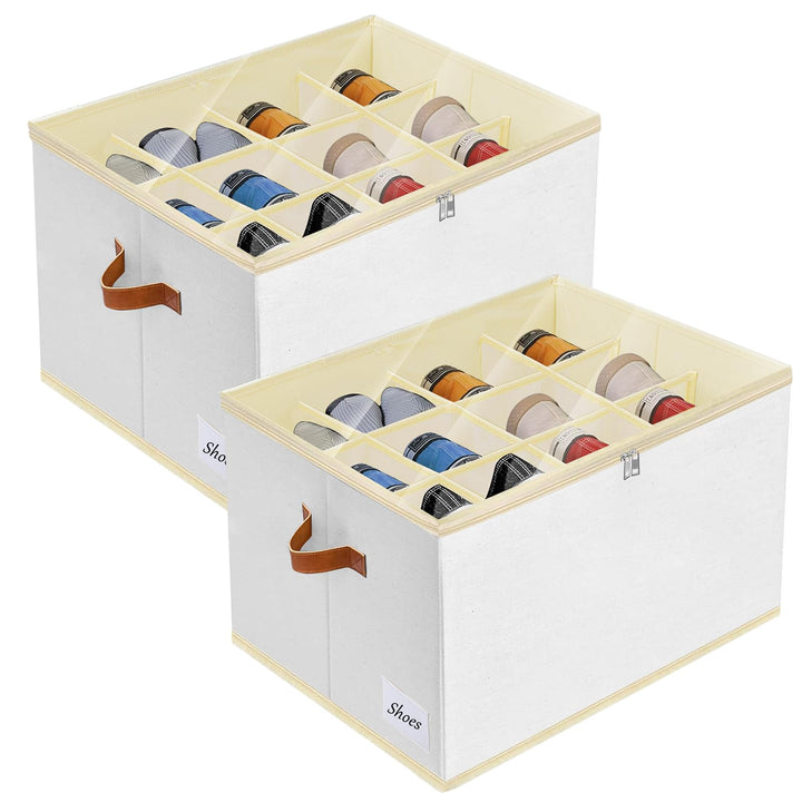 Schuhorganizer Schuhschrank - 24-Zellen Schuhboxen Stapelbar Schuhregal Platzsparend für Schrank - 2
