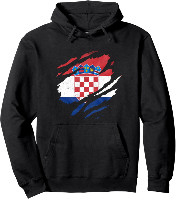 Kroatische Fahne Hrvatska Kroatisch Hrvati Flagge Kroatien Pullover Hoodie
