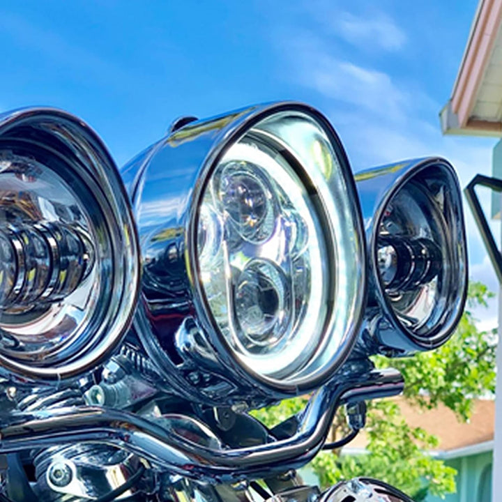 HCmotorku Motorrad 17,8 cm Scheinwerferblende Ring Visier Stil passend für Harley Touring Road King