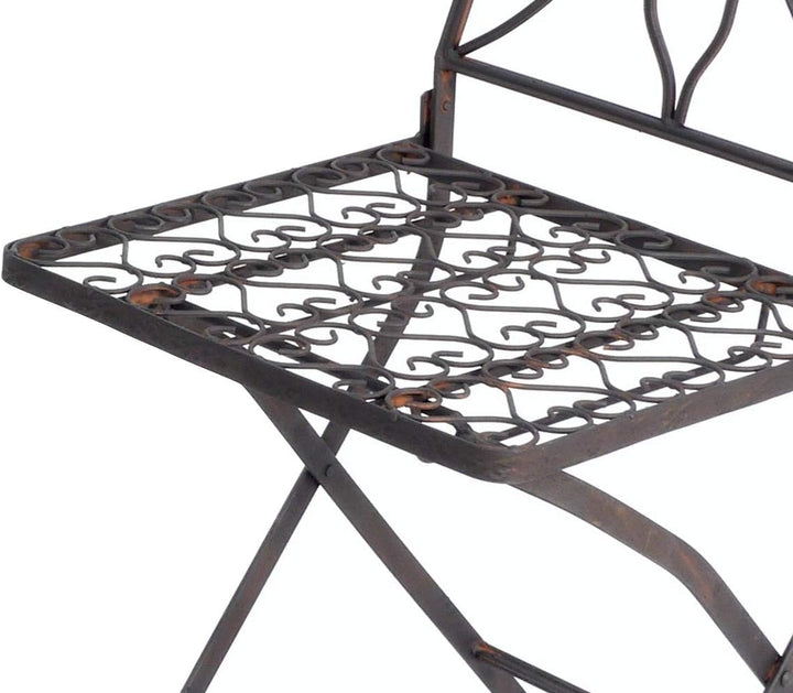 Gartenstuhl Metall Tecla 17921 Metallstuhl Stuhl Garten Vintage Eisen Nostalgie Eisenstuhl Braun Ant