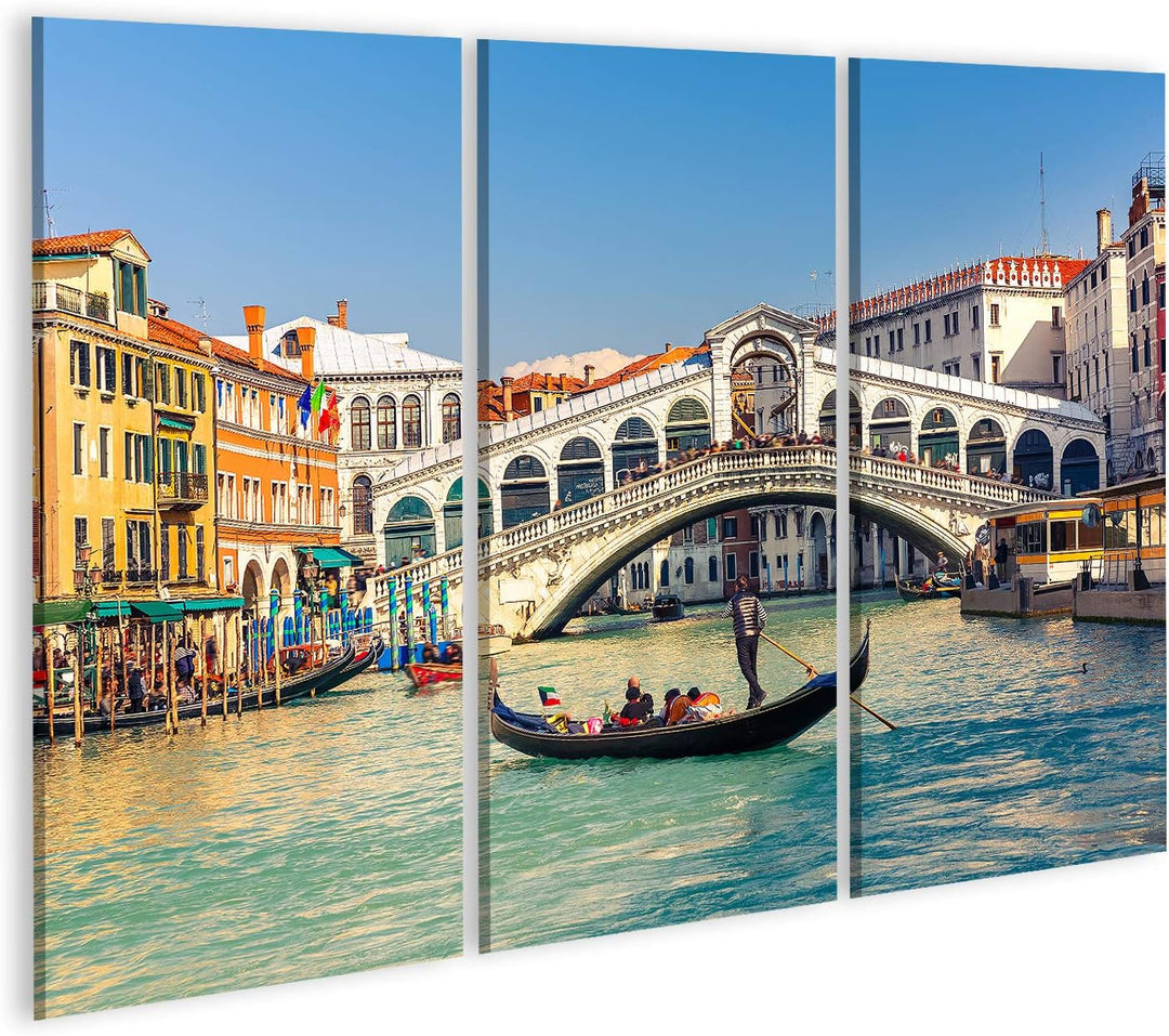 islandburner Bild auf Leinwand Rialto Brücke Venedig Gondel in der Nähe von Italien Wandbild Poster