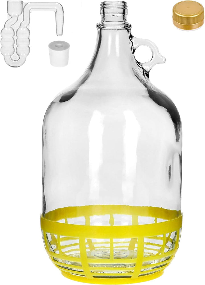 lilawelt24 4X Set 5L Flasche +Gummistopfen + Gärröhrchen Gärballon Weinballon Gärbehälter/brauen/Wei