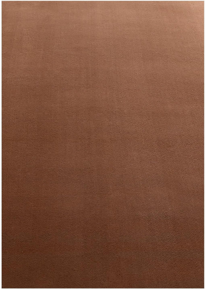 Waschbarer Teppich Wohnzimmer, Kurzflor rutschfest Flauschig Weich, Einfarbig Braun, Felloptik, Supe