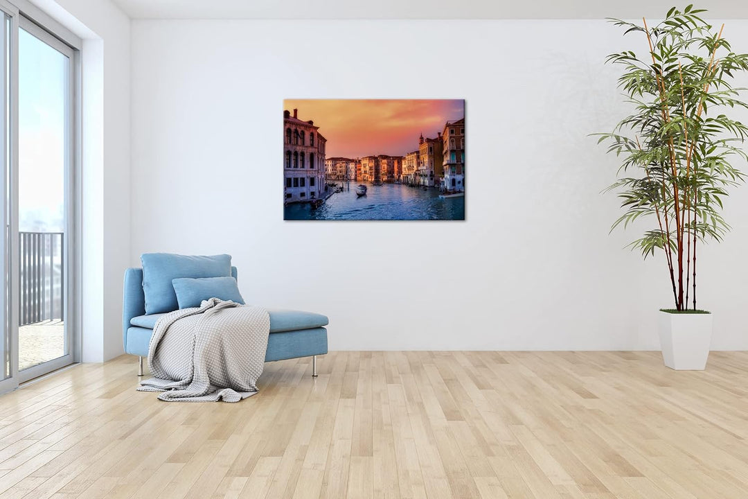 deyoli Kanäle in Venedig Format:75x50 cm als Leinwandbild, Motiv fertig gerahmt auf Echtholzrahmen,