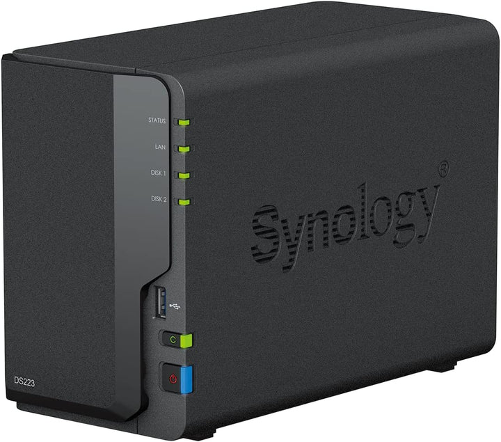 Synology DS223 2-Bay Diskstation NAS (Realtek RTD1619B Quad-Core 2GB Ram 1xRJ-45 1GbE LAN-Port) 20TB