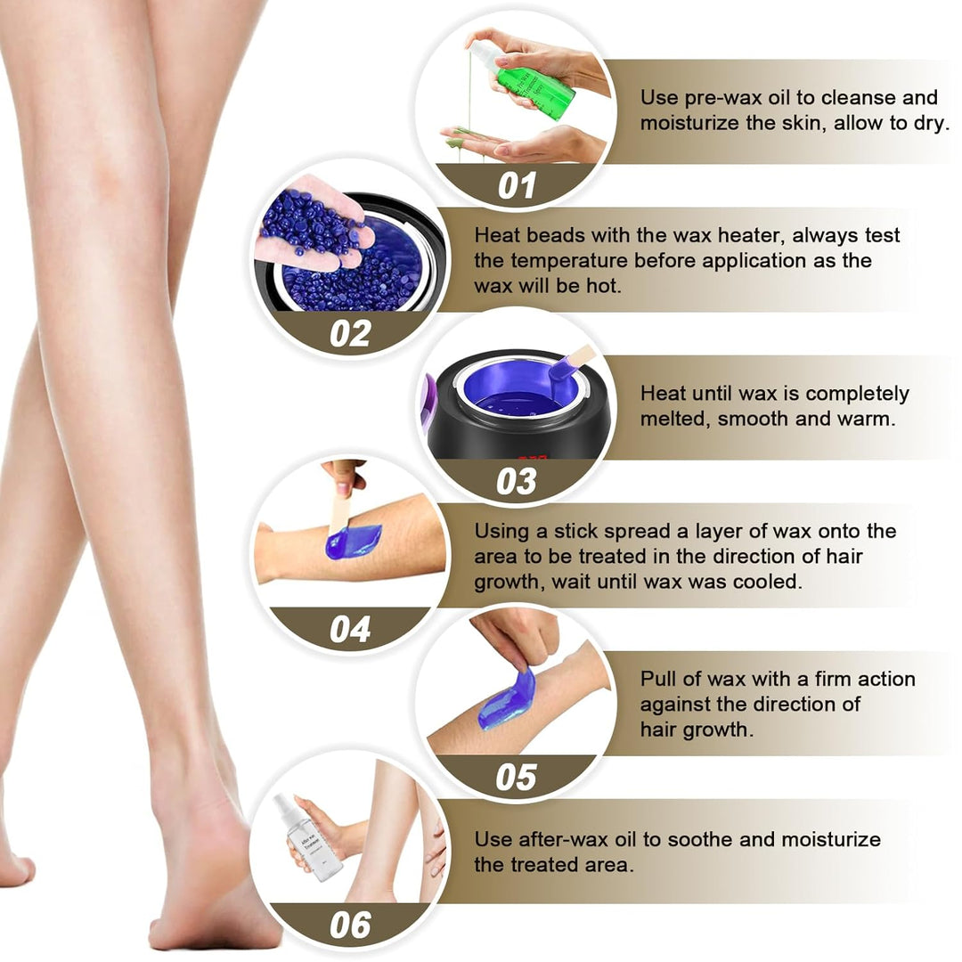 Warmwachsgerät Waxing Set Wachs Haarentfernung Wax Maschine Warmwachs Enthaarungswachs Wachswärmer H