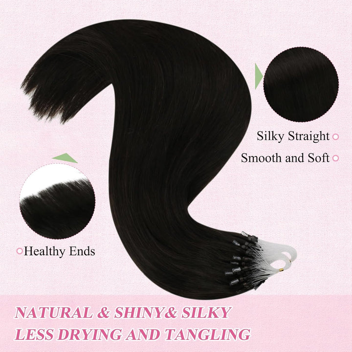 YoungSee Extensions Echthaar Microring Braun 60cm Microring Extensions Echthaar Braun Micro Loop Ext