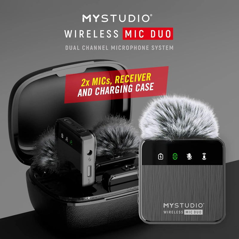 MyStudio Wireless MIC Duo • Mikrofon-Set mit Zwei Lavalier-Ansteckmikrofonen • Schnurlos • Für Zwei