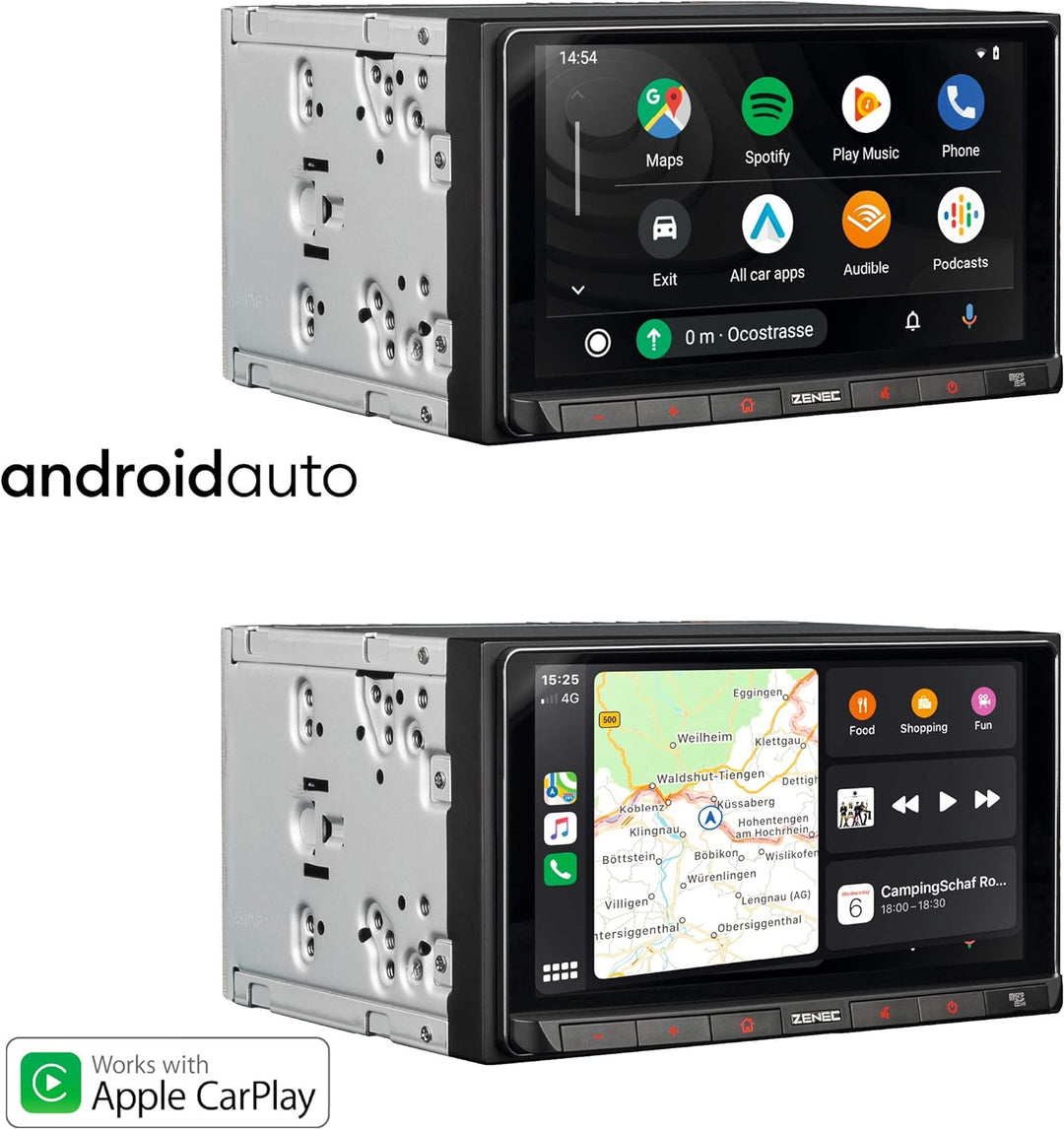 ZENEC Z-N528: 2-Din Autoradio/Infotainer, Multimediasystem mit 17,1 cm / 6,75“ Touchscreen, DAB+, Bl