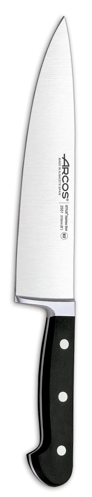 Arcos 255100 Serie Clasica - Kochmesser - Klinge aus Nitrum geschmiedetem Edelstahl 210 mm - HandGri
