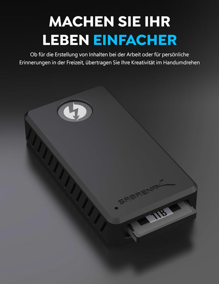 SABRENT Thunderbolt CFexpress Typ B Kartenleser, USB 3.2 GEN 2 1500MBps Externe Kartenlesegeräte (CR