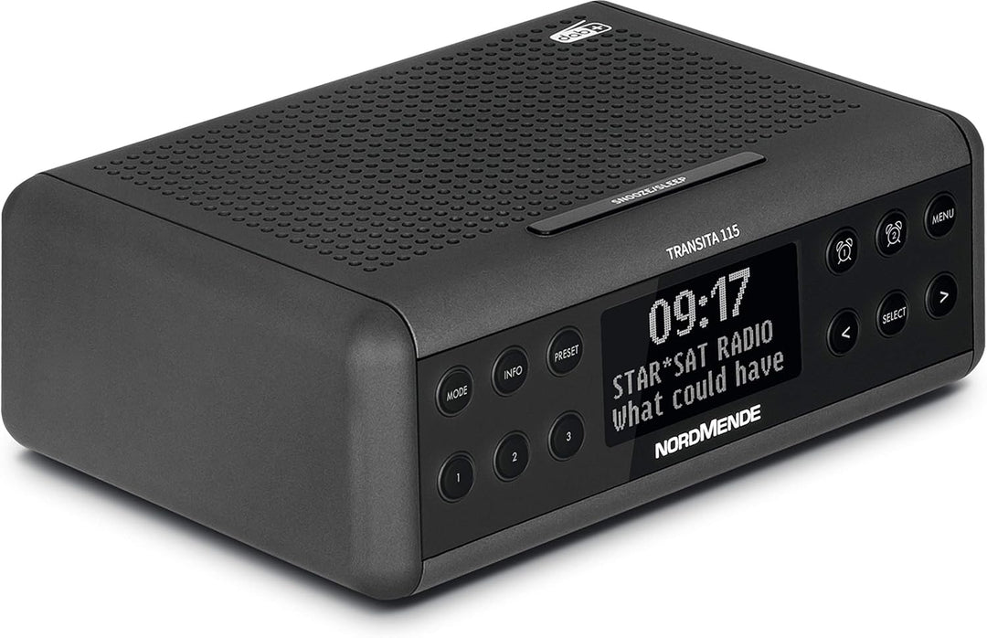 Nordmende Transita 115 – Digital-Radiowecker (DAB+/UKW Uhrenradio mit doppeltem Alarm, Sleep Timer,