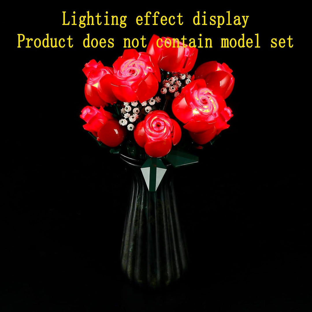 GEAMENT LED Licht-Set Kompatibel mit Lego Rosenstrauss (Bouquet of Roses) - Beleuchtungsset für Icon