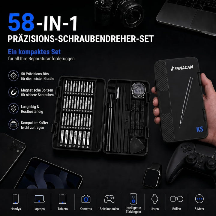 FANACAN Set de tournevis de précision, kit d'outils magnétiques mini, kit de réparation pour iPhone,