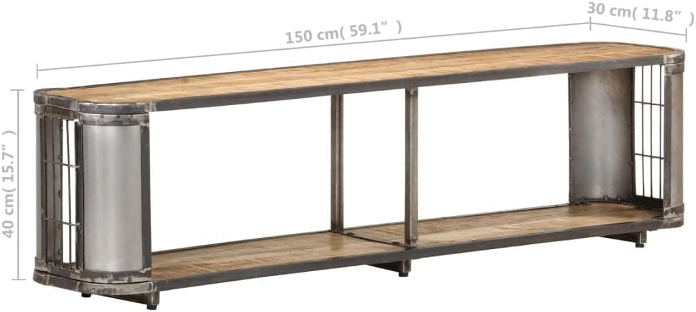 vidaXL Mangoholz Massiv TV Schrank Industrie-Stil Lowboard Fernsehschrank Fernsehtisch Sideboard HiF