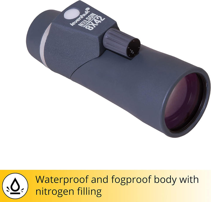 Levenhuk Nelson 8x42 Wasserdichtes Marinefernrohr mit Absehen, Kompass, Durchgehend Mehrfachvergütet