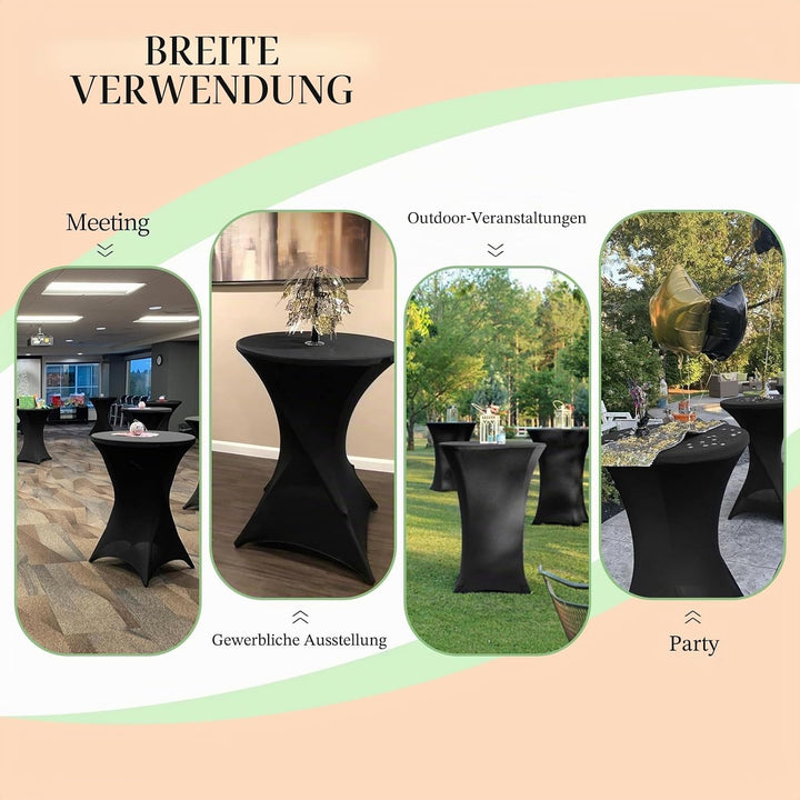Pesonlook 6er-Set Stretch Stehtisch Husse für Bistrotisch Ø 70-75 cm Elegante,Verstärkung im Fussber