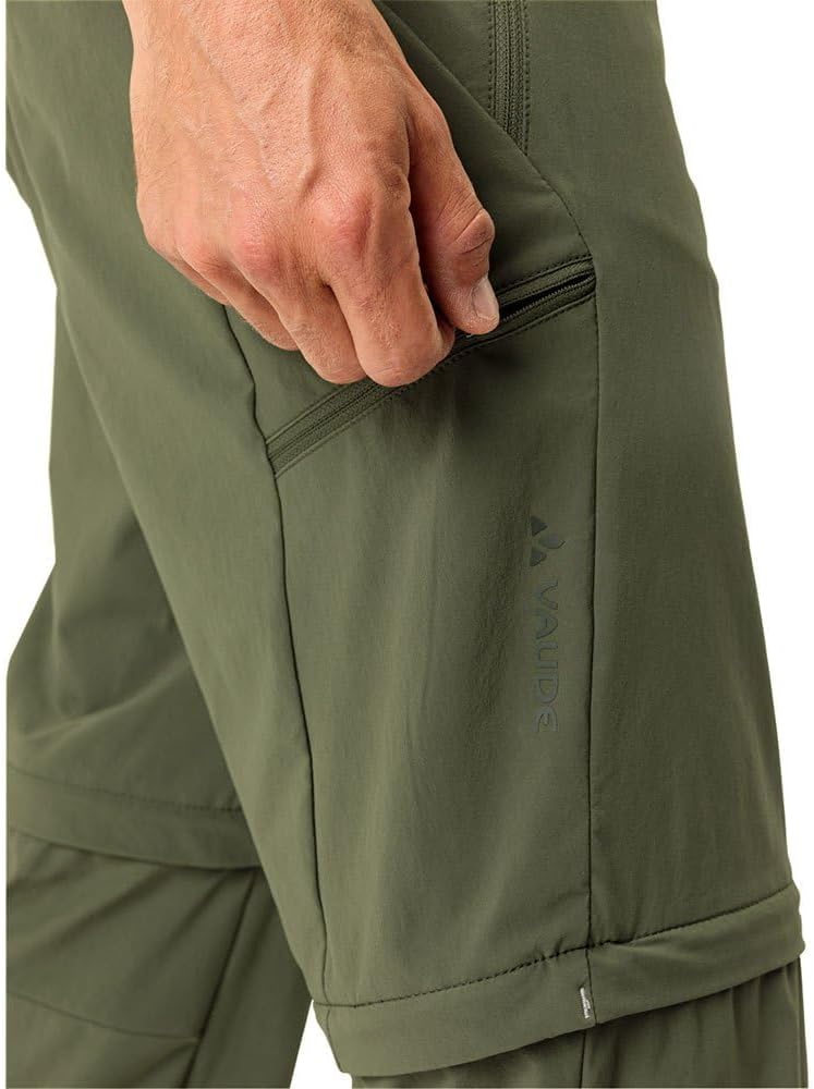 VAUDE Men's Stretch T-Zip Pants II, Hiking Pants Cedar Wood 46-Short, Cedar Wood 46-Short