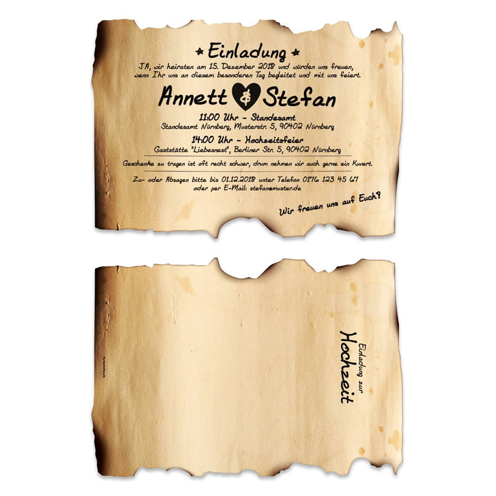 Kartenmachen.de Lasergeschnittene Hochzeitseinladungen Einladungskarten Hochzeit - Vintage Flaschenp
