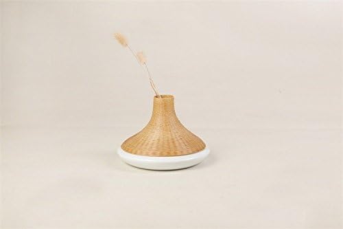 anaan Vase aus Keramik Blumenvase Keramikvase Design handgemacht Tischdeko weiss (φ172xH125 mm), φ17