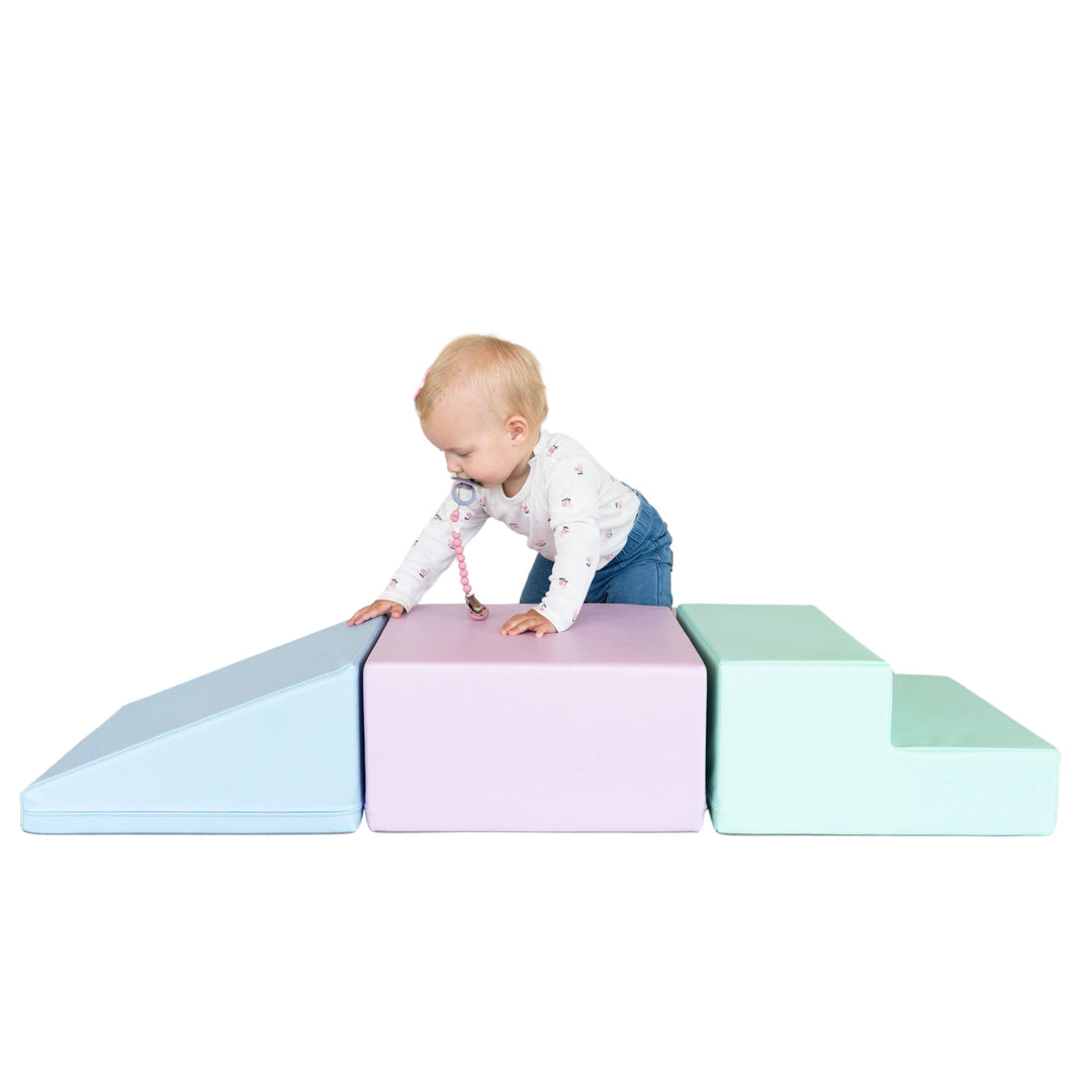 IGLU SOFT PLAY Set mit 3 Schaumstoffblöcken für die Motorik für Babys weich riesig aus Schaumstoff (