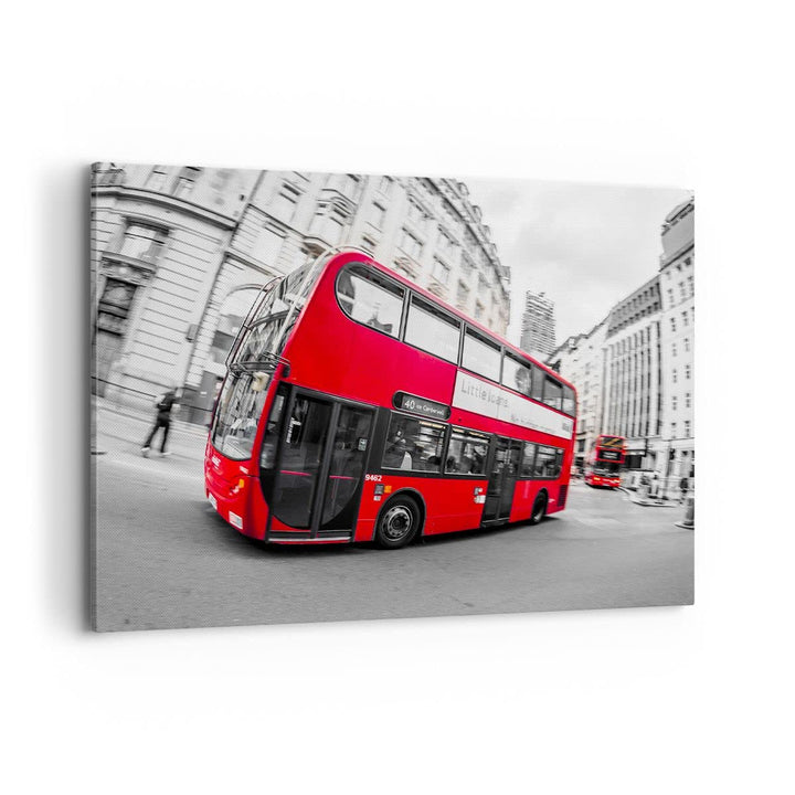 Bilder auf Leinwand 100x70cm Leinwandbild Bus London Reise Tourismus Gross Wanddeko Bild Schlafzimme