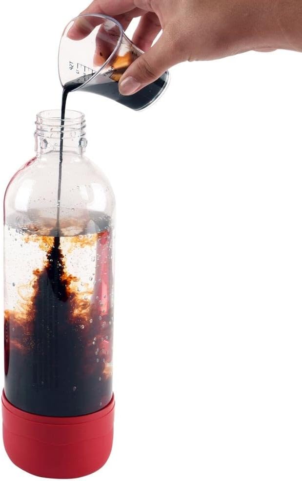 Wassersprudler Sprudler zum Aufsprudeln von Wasser Kohlensäure für Wasser Siphonflasche rot AquaDrea