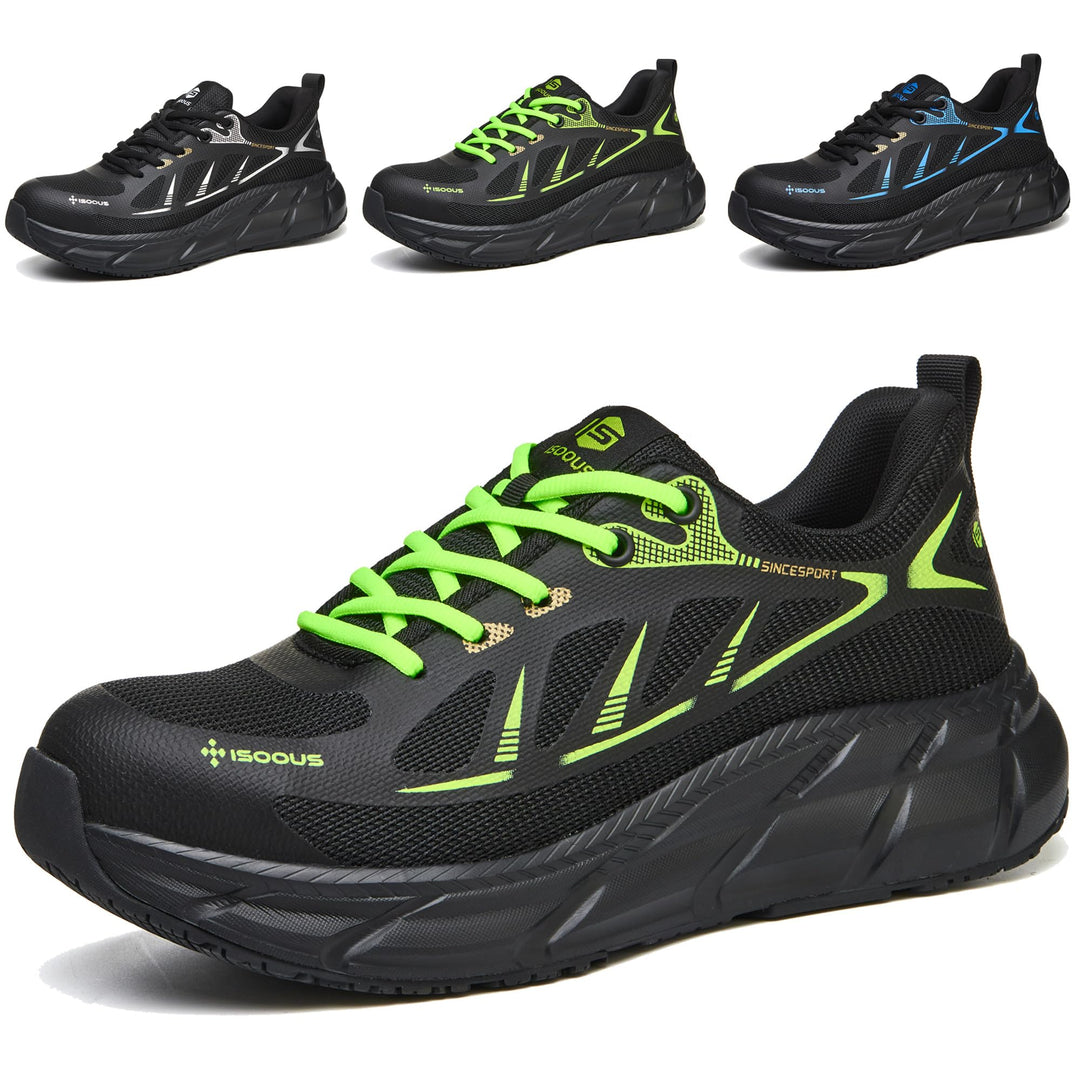 ISOOUS Arbeitsschuhe Herren Sicherheitsschuhe Damen Stahlkappenschuhe Sportlich Atmungsaktiv Schutzs