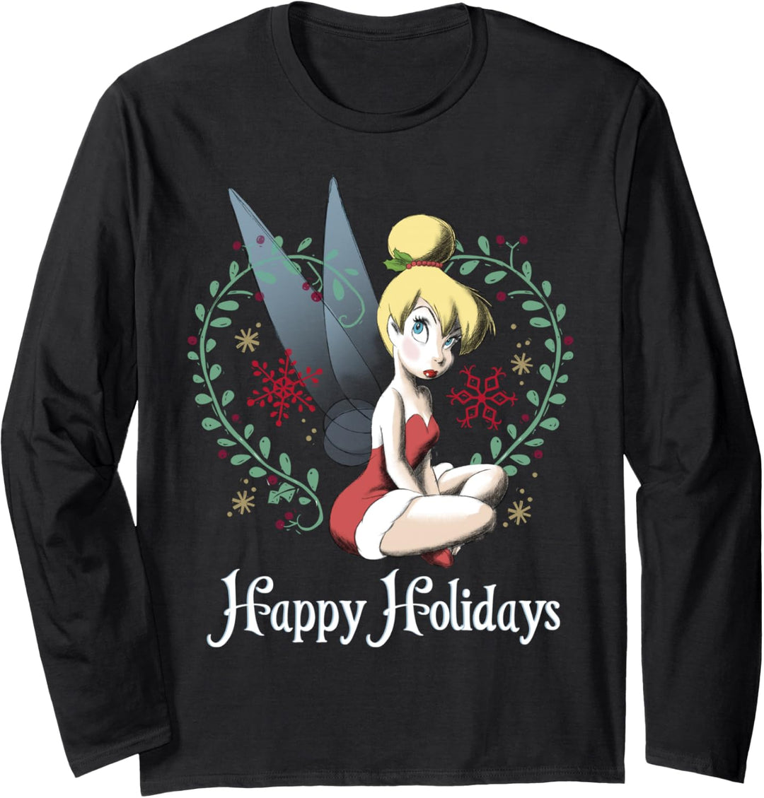 Disney Peter Pan Tinker Bell Happy Holidays Christmas Langarmshirt