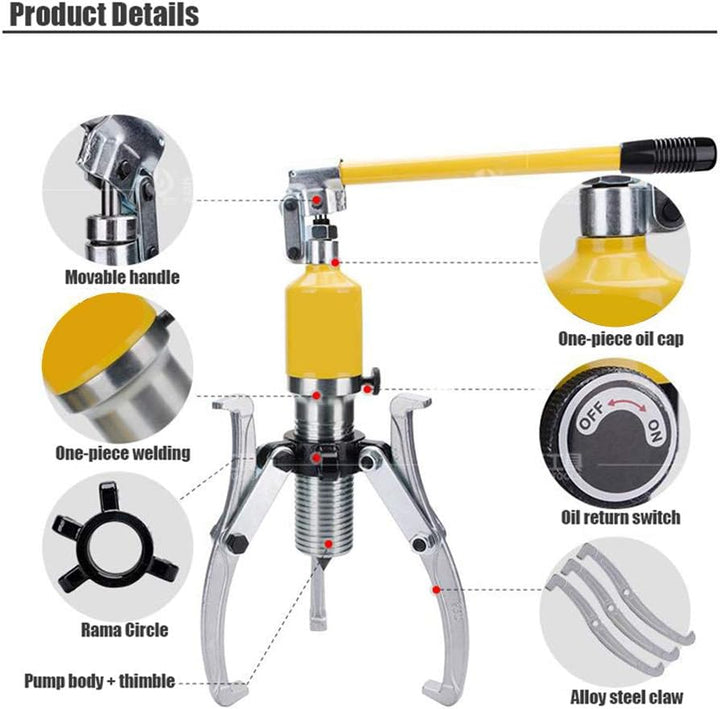 WINZING 20T Hydraulik Abzieher, Hydraulisch Radnabenabzieher 3 Backen Hydraulik mit Pumpenkopf Polra