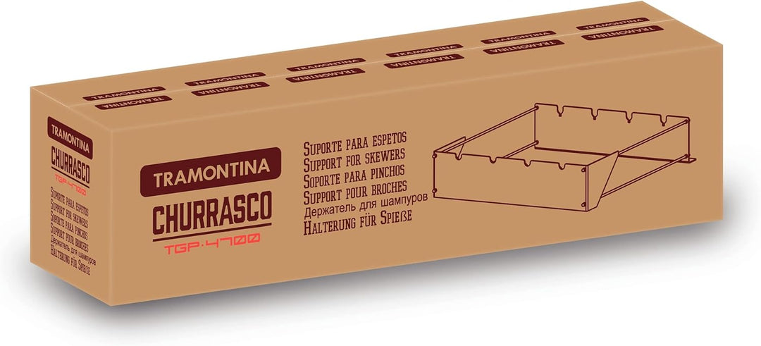 Tramontina Grillaufsatz für Grillspiesse, inkl. Brennerabdeckung Edelstahl, BBQ Edelstahl 54.50x16x1