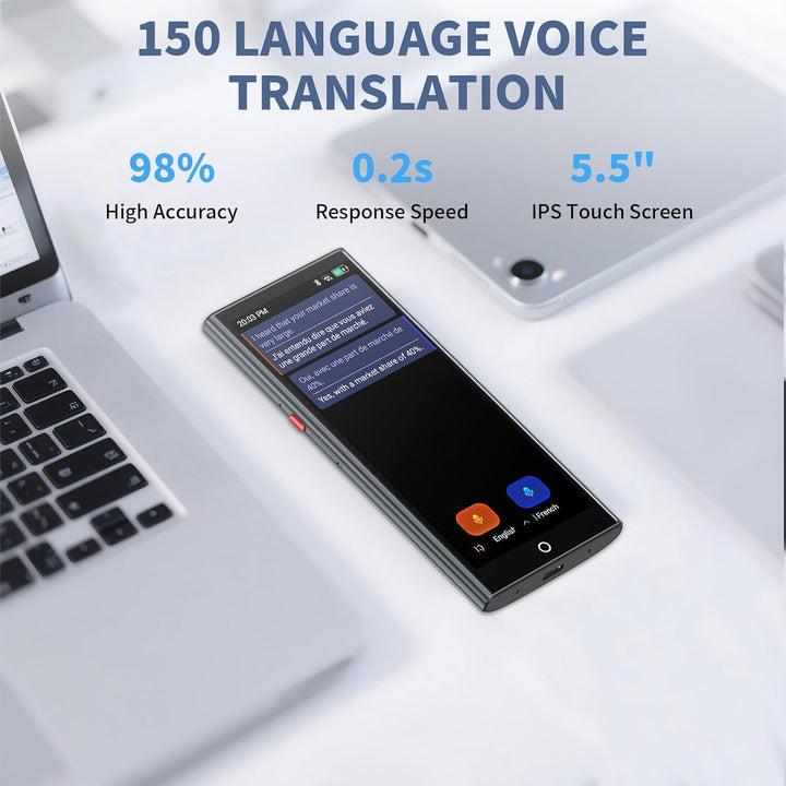 Sprachübersetzer Gerät,Übersetzungsgerät mit Sprachausgabe Translator,150 Sprachen AI Online Offline