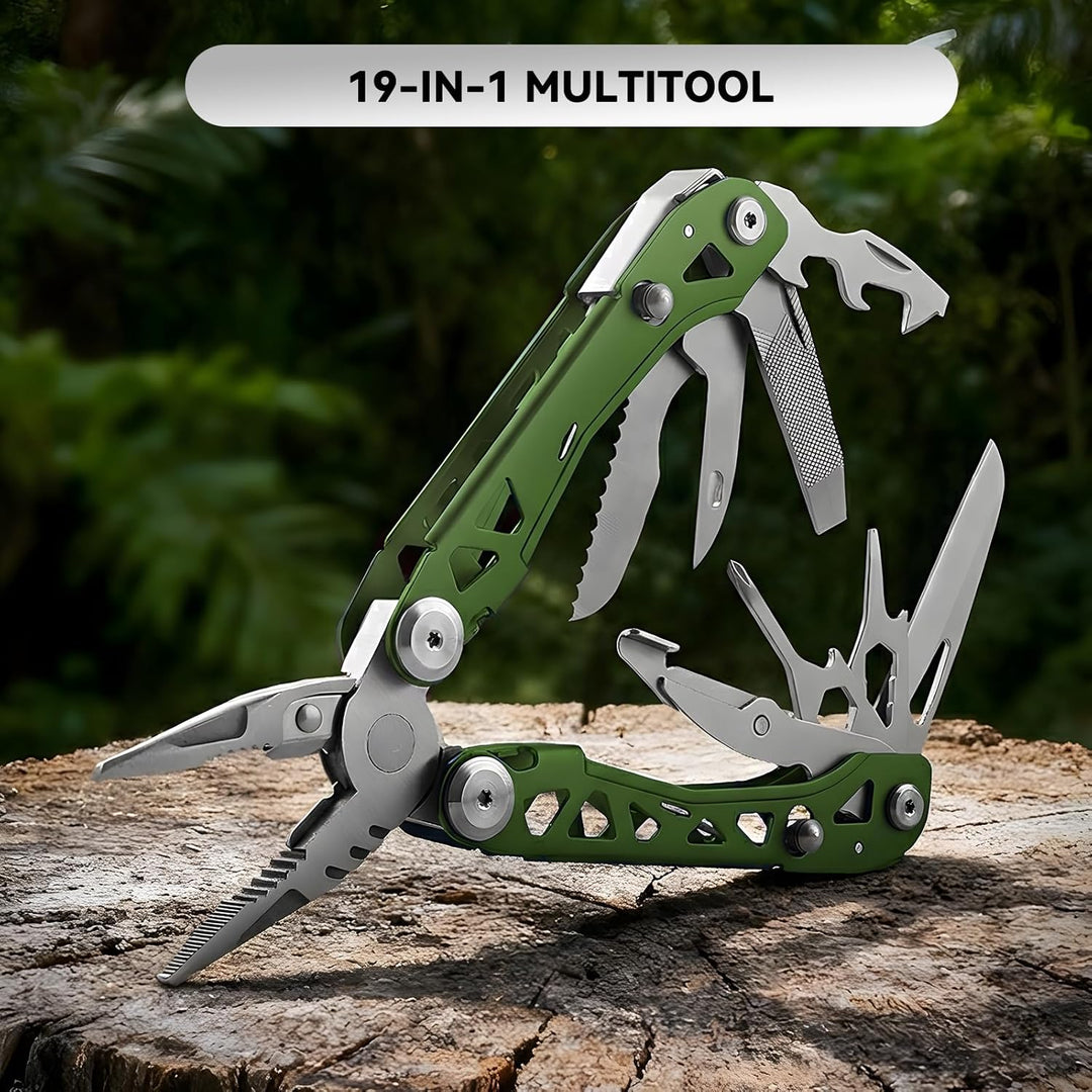Leichtes Multitool, 19-in-1 Multifunktionszange, Edelstahl-Werkzeug für den Alltag, Flaschenöffner,