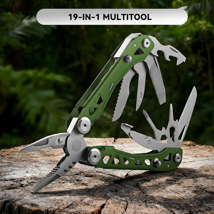 Leichtes Multitool, 19-in-1 Multifunktionszange, Edelstahl-Werkzeug für den Alltag, Flaschenöffner,