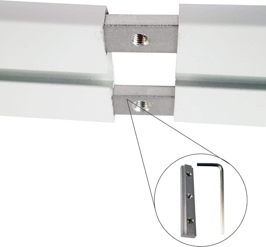 Vorhangschiene "weiss" aus Aluminium, alle Längen bis 480cm möglich, Flache Gardinenschiene (7mm), 1