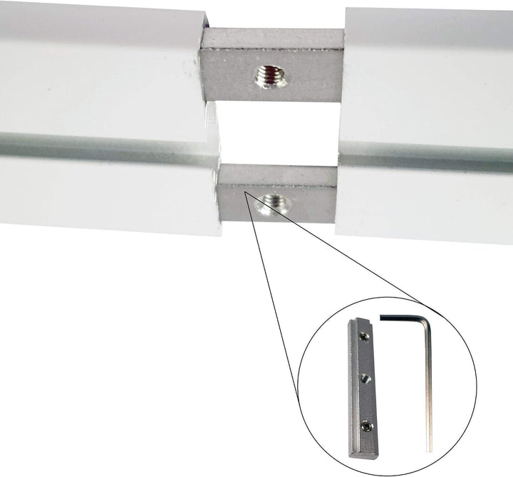 Vorhangschiene "weiss" aus Aluminium, alle Längen bis 480cm möglich, Flache Gardinenschiene (7mm), 1