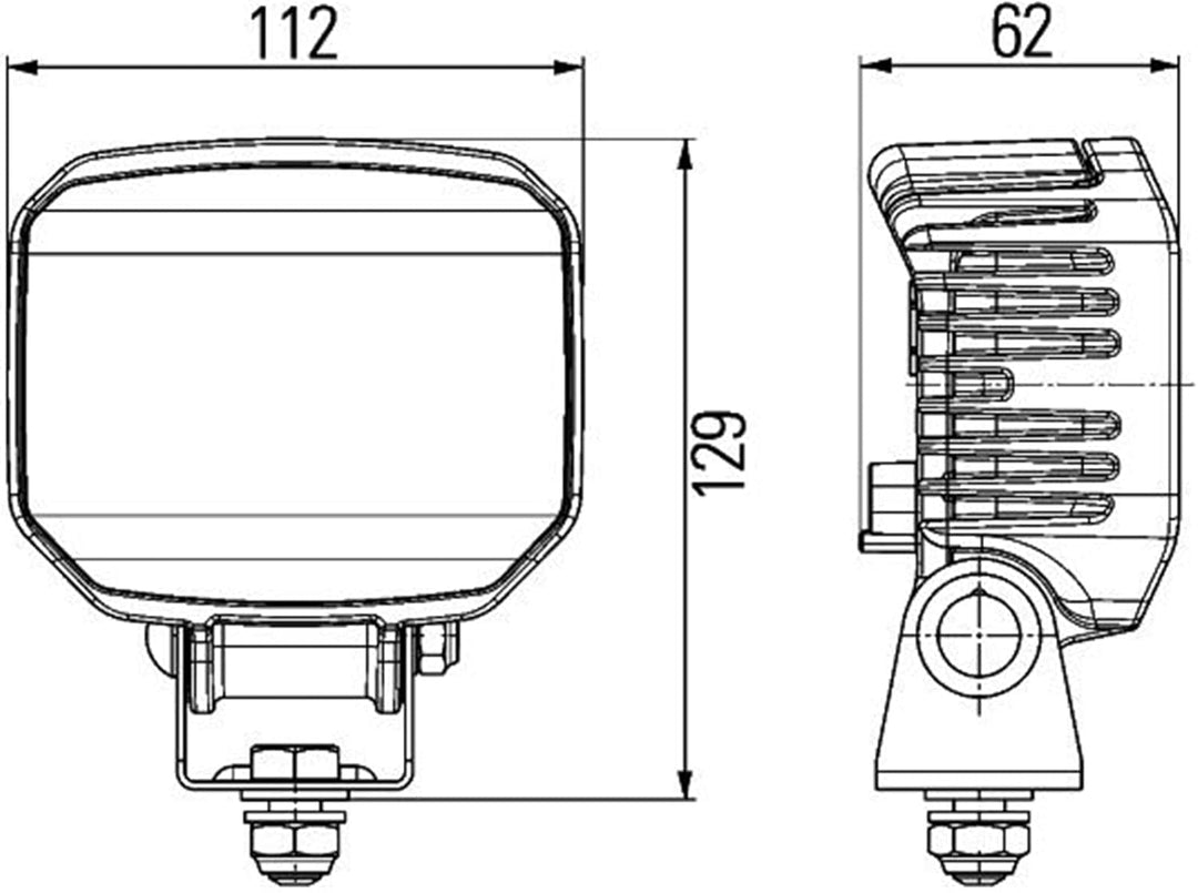 HELLA - LED-Arbeitsscheinwerfer - Power Beam 1500 - 12/24V - 1300lm - Anbau/geschraubt - stehend/sch