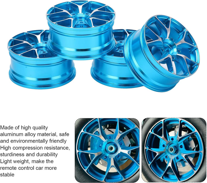 Leapiture 4pcs RC Räder Verschleissfeste Aluminiumlegierung Durchmesser 52mm RC Auto Felgen Zubehör
