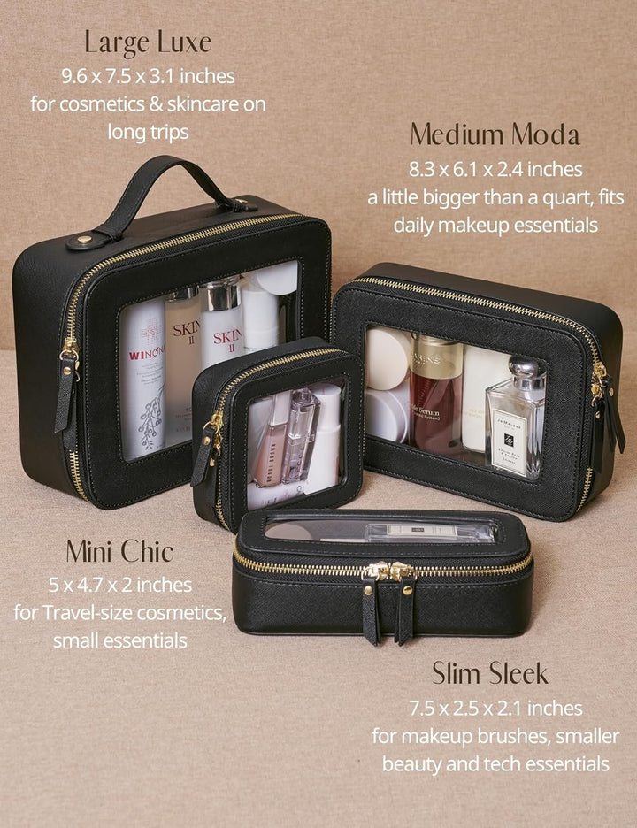 Popvibe Transparente Make-up-Tasche, Reise-Kosmetiktasche, transparenter Kulturbeutel mit Reissversc