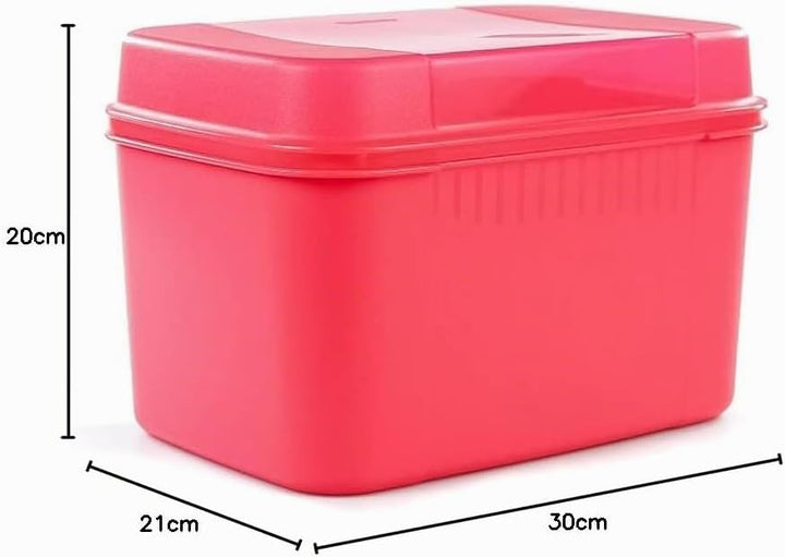TUPPERWARE Schatztruhe 7,3 L erdbeerrot Schatzkiste Naschkätzchen Apollo Royal
