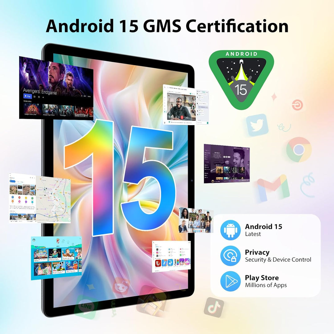 PIXGOOD Android 15.0 Tablette 11 Zoll 4G LTE et 5G WiFi, Octa-Core, 36GB RAM, 512GB ROM (1TB Expanda