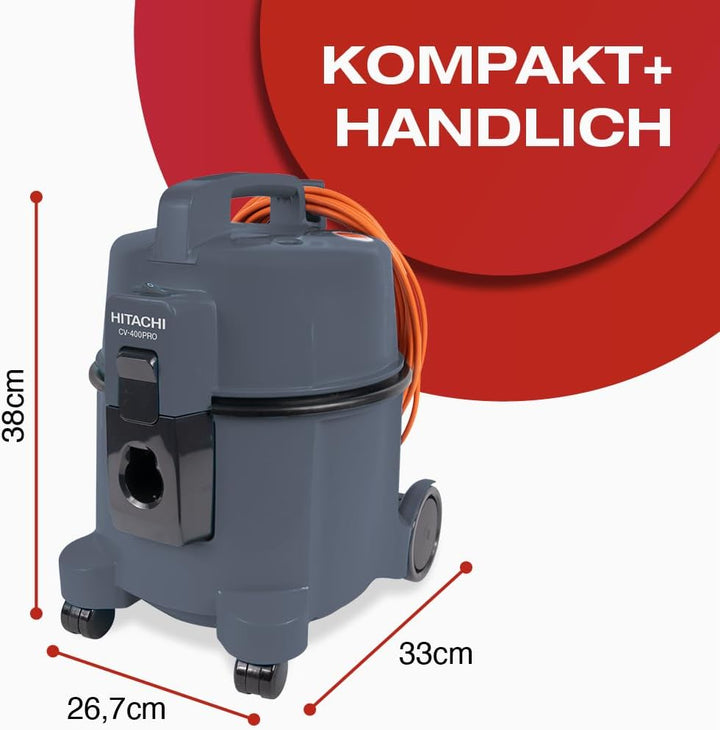 HITACHI Staubsauger CV-400P PRO + Beutel + HEPA Filter 4,5L - Profi Bodenstaubsauger 880W leise 74 d