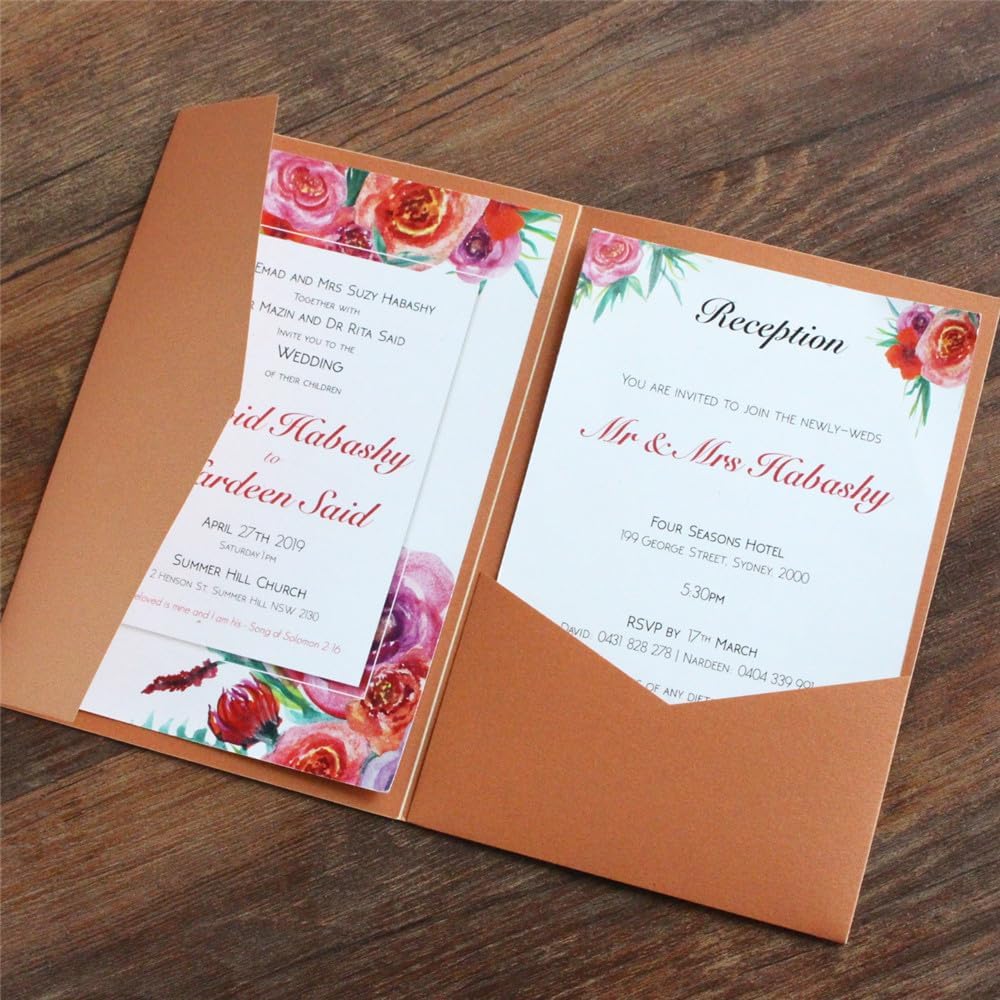 MillaSaw Hochzeitseinladungen aus Bronze, Umschlag für Hochzeitseinladungen im Herbst, 25 Stück (bro