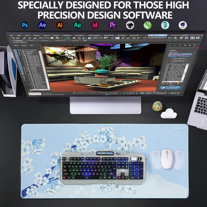 X-Raypad Aqua Control 2 AC2 Sakura Gaming-Mauspad, Ultra-Hochpräzisions-Mauspad mit Perfekter Geschw