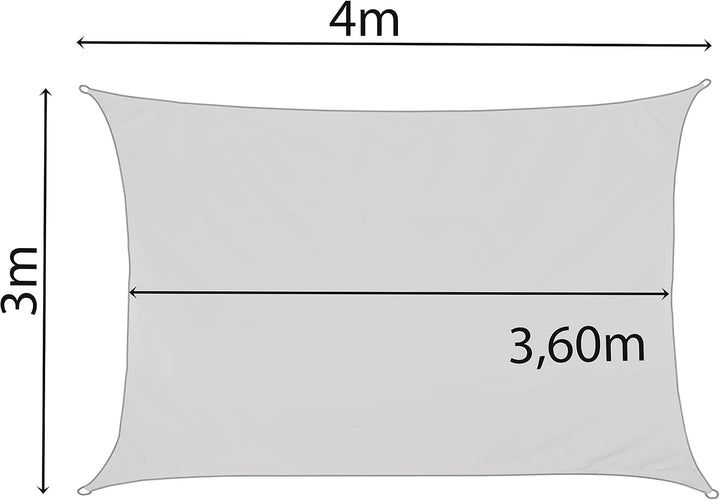 Sonnensegel 3x4 rechteckig blau Sonnenschutz ohne Hitzestau Garten Camping 3 x 4 m - rechteckig Blau