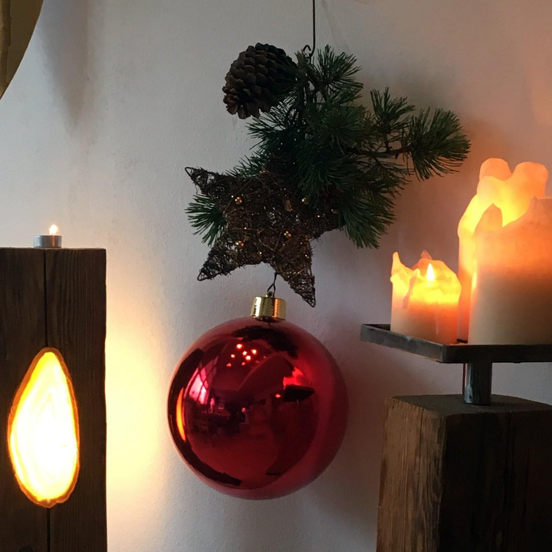 get2trade 8 grosse Weihnachtskugeln Christbaumkugeln rot