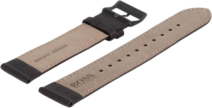Hugo Boss Uhrenarmband 22mm Leder Dunkelbraun Glatt - 659302792