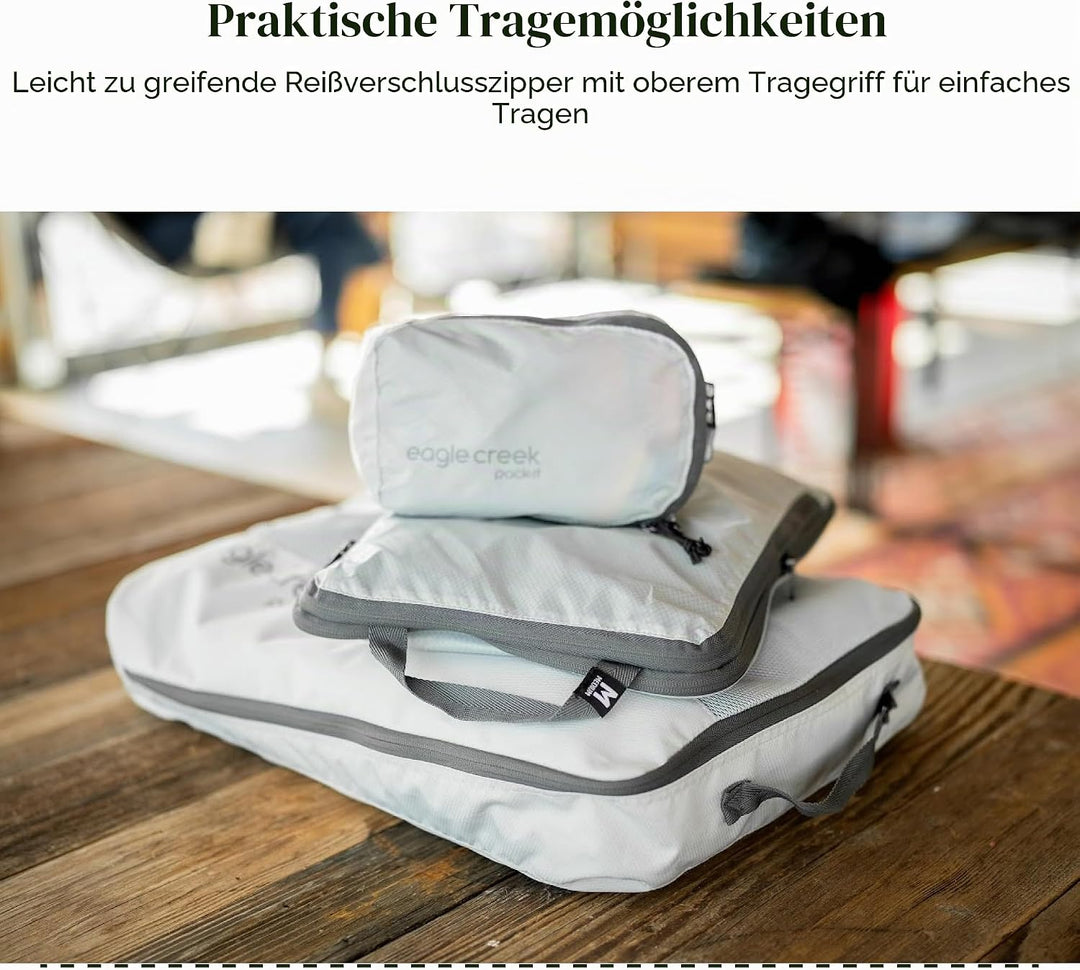 Eagle Creek Pack-It Starter Set I Garment Folder L &amp; 2 Packwürfel S+M I Knitterfrei &amp; Kofferorganisa