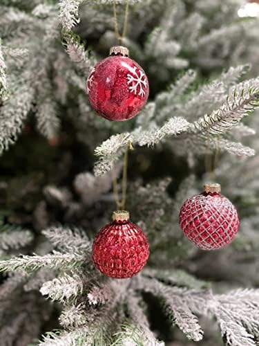 MC-Trend 12er Set edle Luxus Glas Weihnachtskugeln Ø 6cm Weihnachtsbaum Kugeln Christbaumkugeln Weih