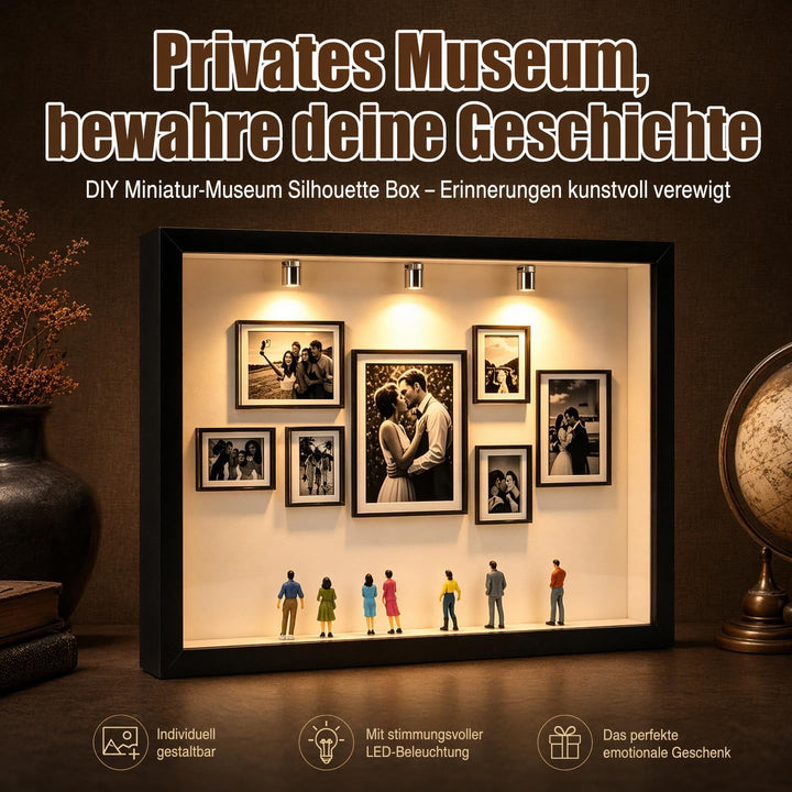 DIY Mini Museum Bilderrahmen, Mini Figuren Menschen MuseumSilhouette Box, Museum of Us, Miniatur Men